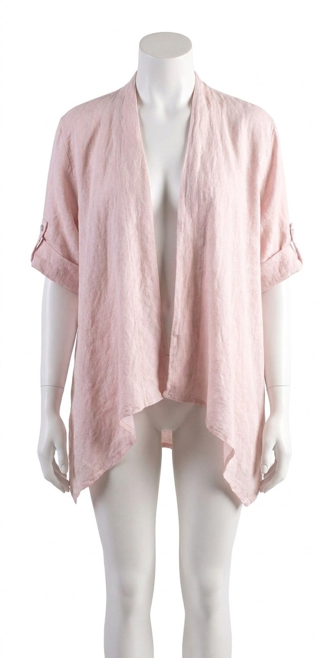 NEW GIGI MODA leggera open front jacket in pink